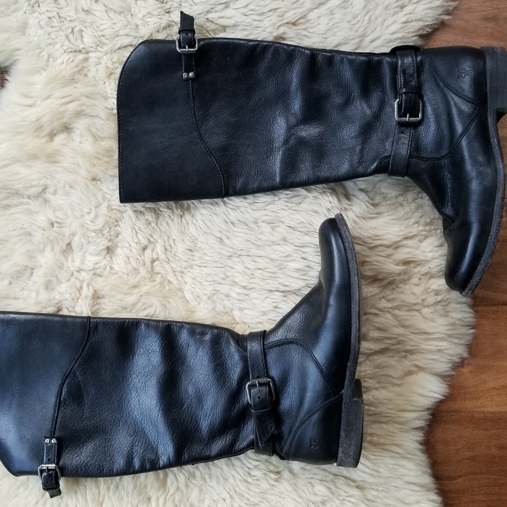 Frye knee high boots, black, EUC